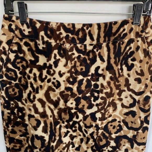MERONA Animal Leopard Print Fully Lined Slim Pencil Skirt 6 - Picture 6 of 12